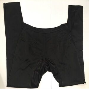 Jen Kao Black Wool Silk Trousers Designer Pants Ankle Zip High Fashion